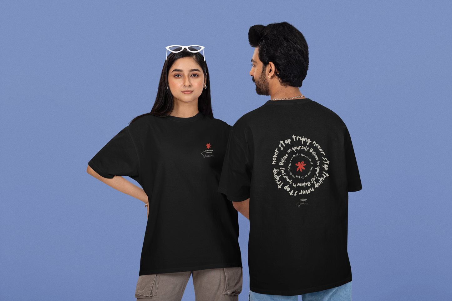 CAMISETA OVERSIZE -NEVER STOP TRYING-