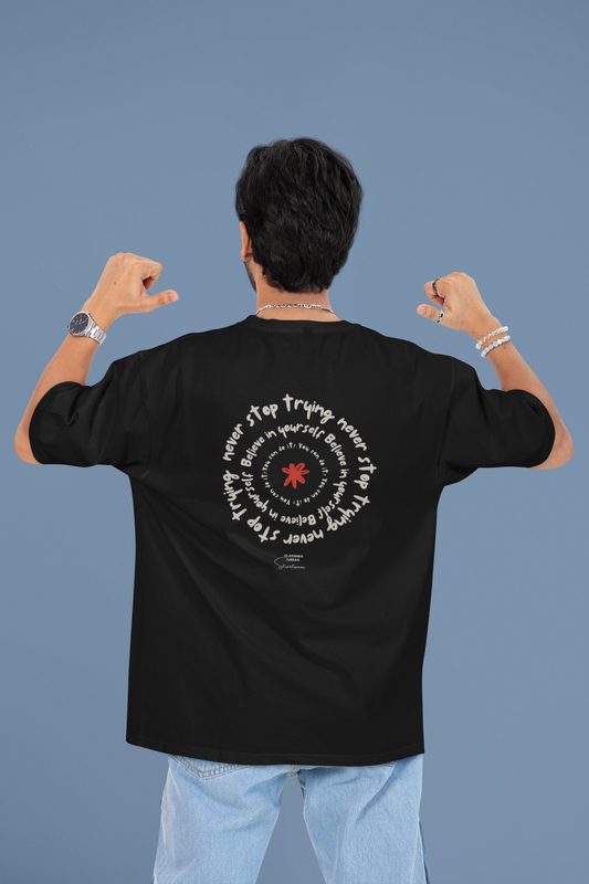CAMISETA OVERSIZE -NEVER STOP TRYING-
