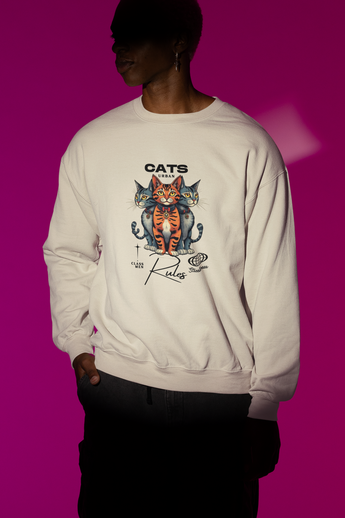SUDADERA UNISEX -CATS RULES-
